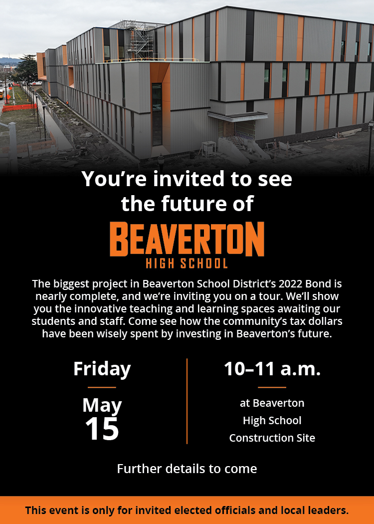 Tour of Beaverton High School May 15